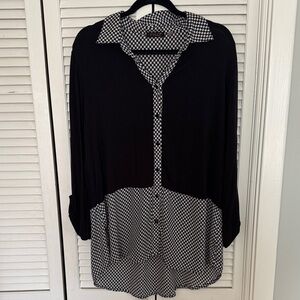 Chico's Black and White Button Down Shirt